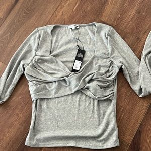 Fashion Nova Sweat Heart Ribbed Long Sleeve Top